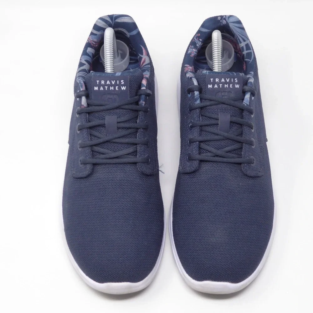 Travis Mathew Mens The Daily 2.0 Woven Sneakers Navy Blue Size 9.5
